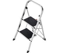 Hailo-Werk Hailo K30 - Echelle pliante - 2 marches - Hauteur de travail : 2,25 m - Aluminium - Aluminium avec marches noires (4392-801)