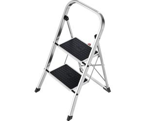 Hailo-Werk Hailo K30 - Echelle pliante - 2 marches - Hauteur de travail : 2,25 m - Aluminium - Aluminium avec marches noires (4392-801)
