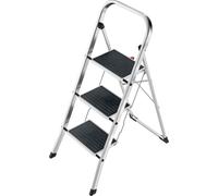Hailo-Werk Hailo K30 - escabeau - 3 marches - hauteur de travail : 2,45 m - aluminium - aluminium avec marches noires (4393-801)