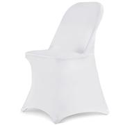 HAINARverS Lot de 10 housses de chaise pliantes extensibles en élasthanne - Housses de protection universelles ajustées pour chaise de mariage, fête, banquet, vacances, célébration, décoration (blanc)