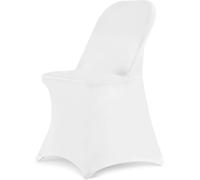 HAINARverS Lot de 30 Housses de Chaise Pliantes en élasthanne Extensible - Housses de Protection universelles ajustées pour chaises de Mariage, fête, Banquet, Vacances, célébration (Blanc)