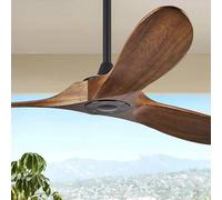 Haipeel Ventilateurs de plafond de 52 pouces sans lumières, ventilateur de plafond en bois, sans lumière avec télécommande et moteur CC, ventilateur de plafond pour intérieur et extérieur, patio