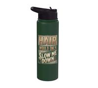 Hair Would Only Slow Me Down Runner Swimmer Cycliste Chauve Stainless Steel Insulated Water Bottle
