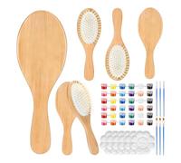 Hairbrush DIY Painting Kit - Make Your Own Hair Brush, Wooden Hair Comb Paint Decorating Set | For Craft Enthusiasts Adult Women Art Beginners Party Planners Home Crafting Families Birthday Holiday