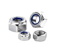 HAISHANG 20 Pièces Écrous Autobloquants Hexagonaux M10,Écrous de Blocage en Acier Inoxydable A2 V2A DIN985 Avec Bague en Nylon pour Vis,Boulons et Tiges Filetées
