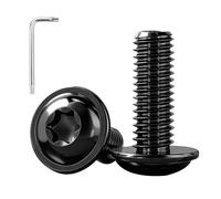HAISHANG 4 Pièces M8x50mm Vis Torx Noires à Bride Bombées avec oulons à Métaux A2 V2A 304 Acier Inoxydable Filetage Complet pour Meubles,Bois,Métal,Machines,Montage Bricolage