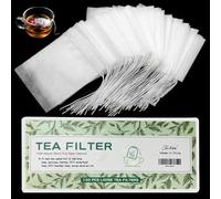 Haishell - Lot de 100-400 sachets filtre à thé jetables, vides et en coton, avec cordon de serrage, pour feuille à thé en vrac - 5,5 x 7 cm