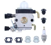 Haishine Carburateur pour Stihl FS55 FS38 FS55R FS55RC HL45 KM55 FS80 FR85 FH75 FS45 FS46 FS74 FS75 HL75 HS70 C1Q-S63 C1Q-S69 Moteur Cutter Trimmer avec Joint Bougie D'Allumage Éponge Filtre Tuyau
