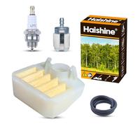HAISHINE Kit Filtre à Air avec Bougie pour Husqvarna 340 345 346XP 350 351 | Tronconneuse Pieces Detachees avec Filtre Essence et Tuyau Carburant Remplaçant 537024003 pour L’entretien Courant