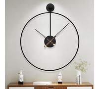 Grande horloge de salon moderne, horloge murale ronde XXL en métal noir pour la cuisine, le bureau ou la chambre à coucher, horloge murale vintage, fonctionnant à piles, silencieuse, accessoire de déc