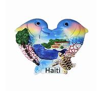 Haiti Aimant de réfrigérateur 3D en forme de dauphins - Cadeau souvenir - Fait à la main - Décoration de maison et de cuisine