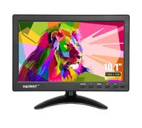 Haiway Moniteur de surveillance CCTV de 10,1 pouces avec télécommande, résolution 1024 x 600, affichage vidéo, prise en charge de l'entrée HDMI 16:9, double haut-parleur intégré