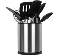 Haiyouneer Pot Ustensiles Cuisine Porte Ustensiles Rotatif à 360° Grand Rangement Cuisine Organisateur Support à Ustensile 3 Compartiments