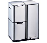 HAJA - Poubelle de Cuisine 60L Tri Sélectif à Pédale - Acier Inox avec Seaux - KITCHEN MOVE