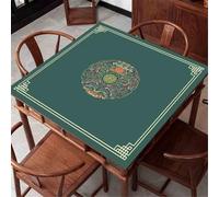 HAJHI Salon Tapis De Poker Antidérapant Tapis Mahjong Velours Cristal Silencieux Mat Mahjong Style Chinois pour Salons De Thé Jeux De Tuiles(80x80cm,Vert)