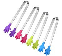 HAKACC 4 Pièces Mini Pince Bonbon Candy Bar Pinces à Sucre Multifonctions en Acier Inoxydable Pince à Glace pour BBQ Douceur Glaçons Salade