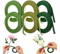 HAKACC Floral Tape Stem Wrap Green Tape For Bouquet Flowers,Pack of 6