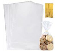HAKACC Lot de 100 sachets transparents en cellophane - 15 x 25 cm - Pour bonbons, cadeaux d'anniversaire d'enfant