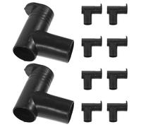 HAKIDZEL 10pcs Connecteurs à Angle Droit en Plastique Noir pour Barres de Portant à Vêtements, Accessoires Robustes Installation Simple et Protection la Poussière, pour Remplacement