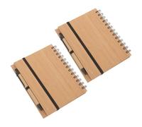 HAKIDZEL 2 Ensembles Carnet à Spirale en Bambou, Lot de Sets | Papier et Bambou, Style Simple et Élégant, pour Étudiants et Bureau, Organisation et Planification