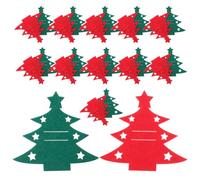 HAKIDZEL 24 Pièces Pochette Porte-couverts de Noël en Feutre Design Sapin, Organise les Couverts pour Fêtes et Rassemblements Familiaux, Décoration Festive et Élégante de Table