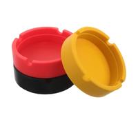 HAKIDZEL 3 pièces cendrier rond silicone petit conteneur pour extérieur et intérieur, résistant aux chocs, adapté pour hôtel et voiture