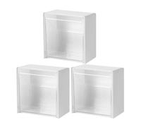 HAKIDZEL 3pièces Lot de Boîtes Murales pour Coton Tige Salle de Bain Organisateur avec Couvercle pour Boules de Coton Lipsticks et Maquillage Rangement Mural Résistant et Élégant