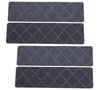 HAKIDZEL 4 Pièces Tapis Antidérapant pour Marches D’escalier, Polyester | Réutilisable, Protège le Sol et Réduit le Bruit, Aspect Simple et Soigné pour Escalier Intérieur