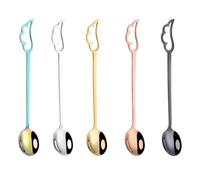 HAKIDZEL 5pcs Cuillères à Café en Acier Inoxydable Forme D'aile Légères et Surfaces Polies pour Café et Desserts en Boutique de Dessert