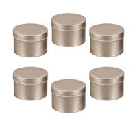 HAKIDZEL 6 Pots à Bougies en Alliage D'aluminium 50ml Circulaires Scellés et Résistants à l'usure, Lot de 6 pour Création de Bougies DIY, pour Noël et Mariages