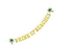 HAKIDZEL Bannière Décorative de Fête Hawaïenne Scintillante en Papier Vacances, Facile à Suspendre, pour Décoration Fête Tropicale et Accessoires Plage