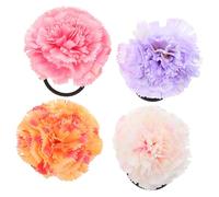 HAKIDZEL Barrettes à Fleurs Artificielles Faciles à Retirer Lot de 4 en Polyester Forme Œillet pour Fête des Mères pour Accessoires de Cheveux de Mariée