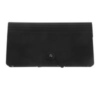 HAKIDZEL Boîte de Rangement de Fichiers B6 à 8 Couches Poches Individuelles en Plastique Noir, Fonction Multi-usage Rabat Flexible pour Bureau et École