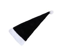 HAKIDZEL Bonnet de Noël en Peluche Noire de 75cm pour Adultes, Design Luxueux et Confortable, pour Cosplay de Noël et Fêtes D'hiver