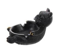 HAKIDZEL Cendrier en Résine Forme Chien Noir, Robuste et Facile à Nettoyer, Décoration Unique pour Salon et Table Basse des Fumeurs
