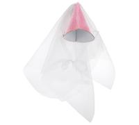 HAKIDZEL Chapeau de Fête Cône en Maille Rose Pailleté, Accessoire D'anniversaire pour Filles et Femmes, Forme Conique Créative, Taille Unique pour Fête D'anniversaire