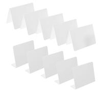 HAKIDZEL Chevalet Porte Nom en Acrylique Blanc Support, Panneau Acrylique Facile à Nettoyer pour Numéro de Table, pour Anniversaire ou Nuptiale, Lot de 10 Pièces