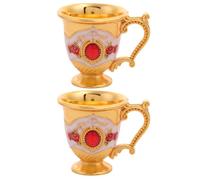 HAKIDZEL Coffret de 2 Gobelets Vintage en Métal Décoratif pour Vin, Style Européen Micro-luxe, pour Bar, Restaurant ou Idées Présents Originales