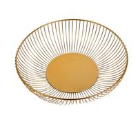 HAKIDZEL Corbeille à Fruit en Métal Or, Bol de Fruits Deux Étages Portable et Lavable, Panier Rond Moderne pour Décoration de Table et Rangement la Maison