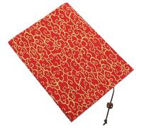 HAKIDZEL Couverture de livre en tissu rouge, motifs floraux dorés, protège-livre réutilisable, protège la vie privée, pour livres et cahiers au parc