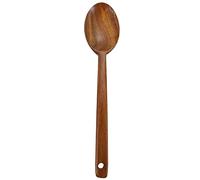 HAKIDZEL Cuillère à Long Manche en Bois de Teck Naturel Cuisine Professionnelle, Ustensile sans Vernis, pour Restaurant et Centre Commercial