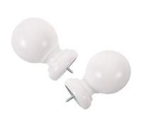 HAKIDZEL Embouts de Tringle à Rideaux en Bois pour Salon et Chambre, Lot de 2 Embouts décoratifs en Boule pour Tringle de 35 mm, protègent Les Finitions murales, Finition polie