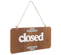 HAKIDZEL Enseigne Commerciale en Bois Vintage Double Côté à Suspendre pour Boutiques et Salons de Coiffure, Panneau de Porte Ouvert/fermé Cordon Design Rétro