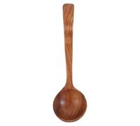 HAKIDZEL Grosse Louche en Bois D'acacia Résistante Chaleur avec Crochet Arrière, Cuillère Non Adhésive pour Servir la Soupe et Remuer Plats Cuisine