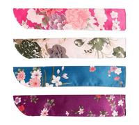 HAKIDZEL Housses pour Éventail Portable Style Japonerie 4 Pièces en Satin Multicolore, Accessoires Pratiques pour Événements Festifs et Occasions Spéciales