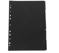 HAKIDZEL Intercalaires Perforés Lot de 5 Feuilles pour Classeur A4 en Papier Noir Détachables pour Organiser Efficacement Votre Bloc-notes ou Cahier