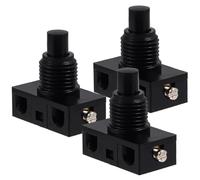 HAKIDZEL Interrupteur à Pied Noir Bouton Poussoir en ABS et Cuivre 3 Pièces sans Verrou Réinitialisation Automatique, pour Équipements Mécaniques et Électriques