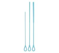 HAKIDZEL Kit de 3 Goupillons en Silicone Bleu pour Nettoyage de Pailles et Biberons - Brosses Souples Longues de 20 CM pour Nettoyage Précis des Tuyaux et Bouteilles