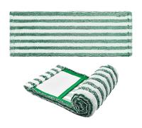 HAKIDZEL Lingettes de Rechange Coussinets Absorbants Verts en Lot de 2 Lavables et Réutilisables Nettoyage Humide et Sec pour Balai Plat Wet and Dry pour Sols Variés