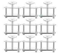 HAKIDZEL Lot de 10 Colliers de Serrage en Fer Galvanisé Réglables à Vis Pivotante, Pince-mâchoire Plate pour Tuyaux de Laboratoire, Outils de Tuyauterie Étanches pour Contrôle de Débit